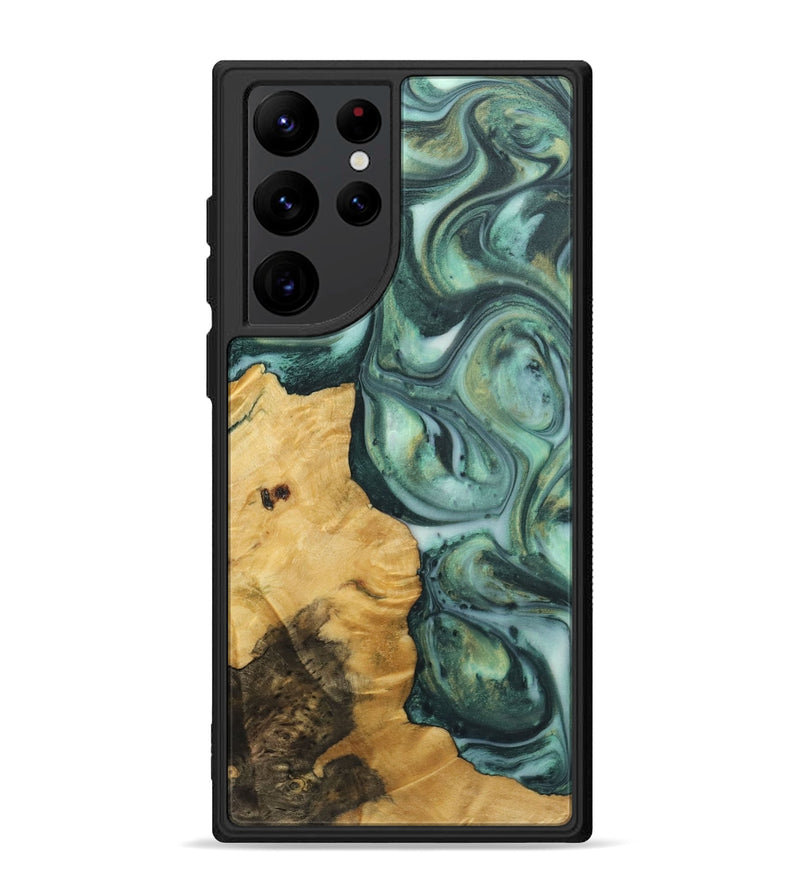 Galaxy S22 Ultra Wood+Resin Phone Case - Juan (Green, 723125)