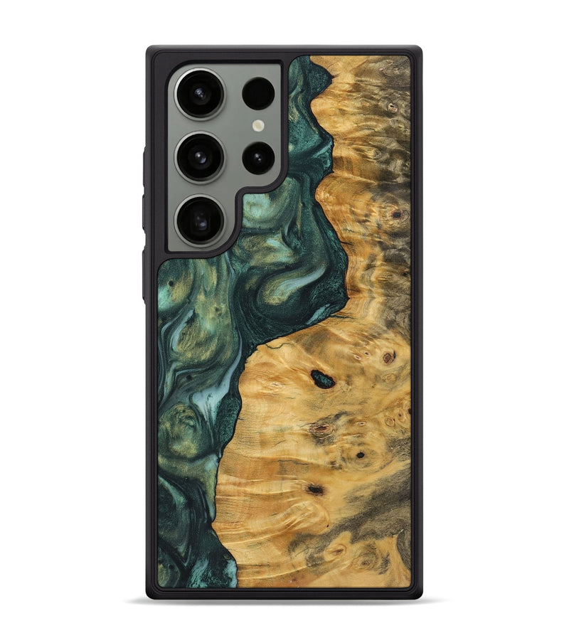 Galaxy S24 Ultra Wood+Resin Phone Case - Celia (Green, 723132)