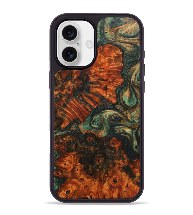 iPhone 16 Plus Wood+Resin Phone Case - Gilbert (Green, 723133)