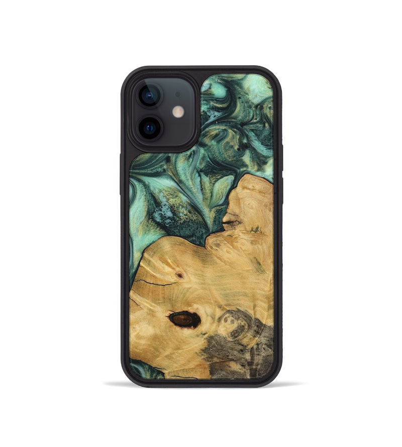 iPhone 12 mini Wood+Resin Phone Case - Jazmine (Green, 723137)