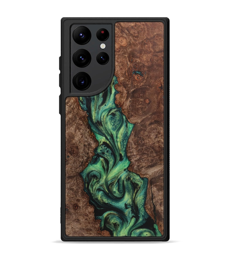 Galaxy S22 Ultra Wood+Resin Phone Case - Rex (Green, 723141)