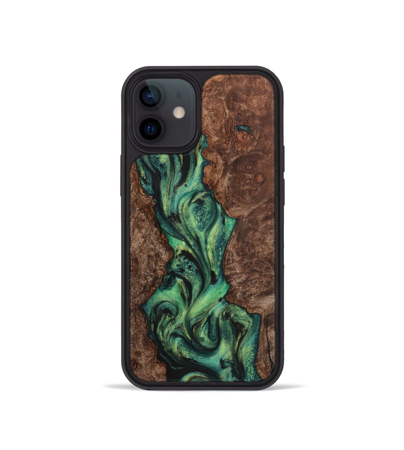 iPhone 12 mini Wood+Resin Phone Case - Rex (Green, 723141)