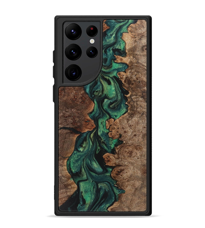 Galaxy S22 Ultra Wood+Resin Phone Case - Roland (Green, 723145)