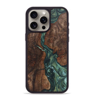 iPhone 15 Pro Max Wood+Resin Phone Case - Julia (Green, 723148)