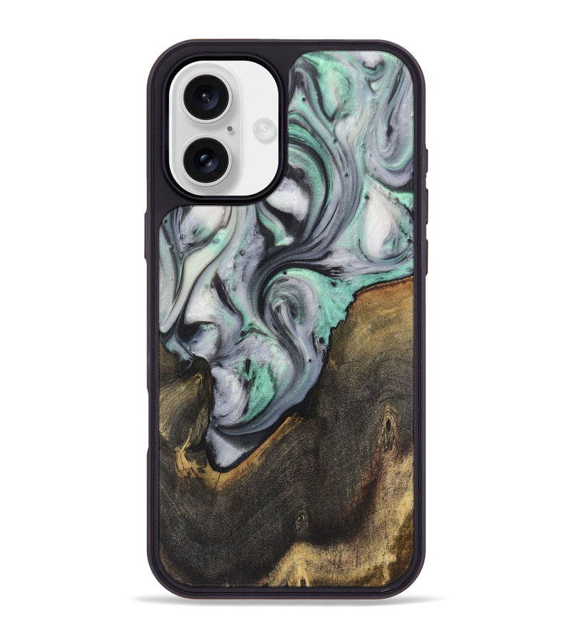 iPhone 16 Plus Wood+Resin Phone Case - Hunter (Green, 723149)