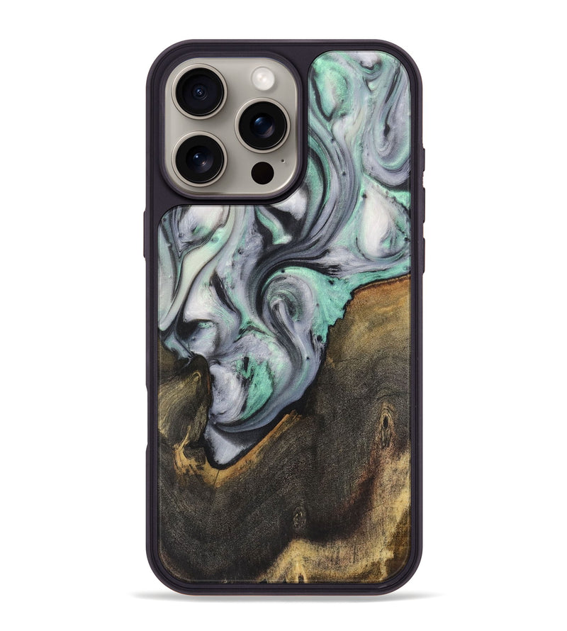 iPhone 16 Pro Max Wood+Resin Phone Case - Hunter (Green, 723149)