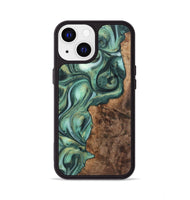 iPhone 13 Wood+Resin Phone Case - Molly (Green, 723150)