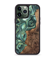 iPhone 13 Pro Max Wood+Resin Phone Case - Molly (Green, 723150)