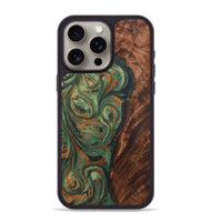 iPhone 15 Pro Max Wood+Resin Phone Case - Shelby (Green, 723151)