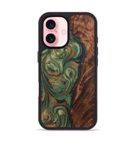 iPhone 16 Wood+Resin Phone Case - Shelby (Green, 723151)