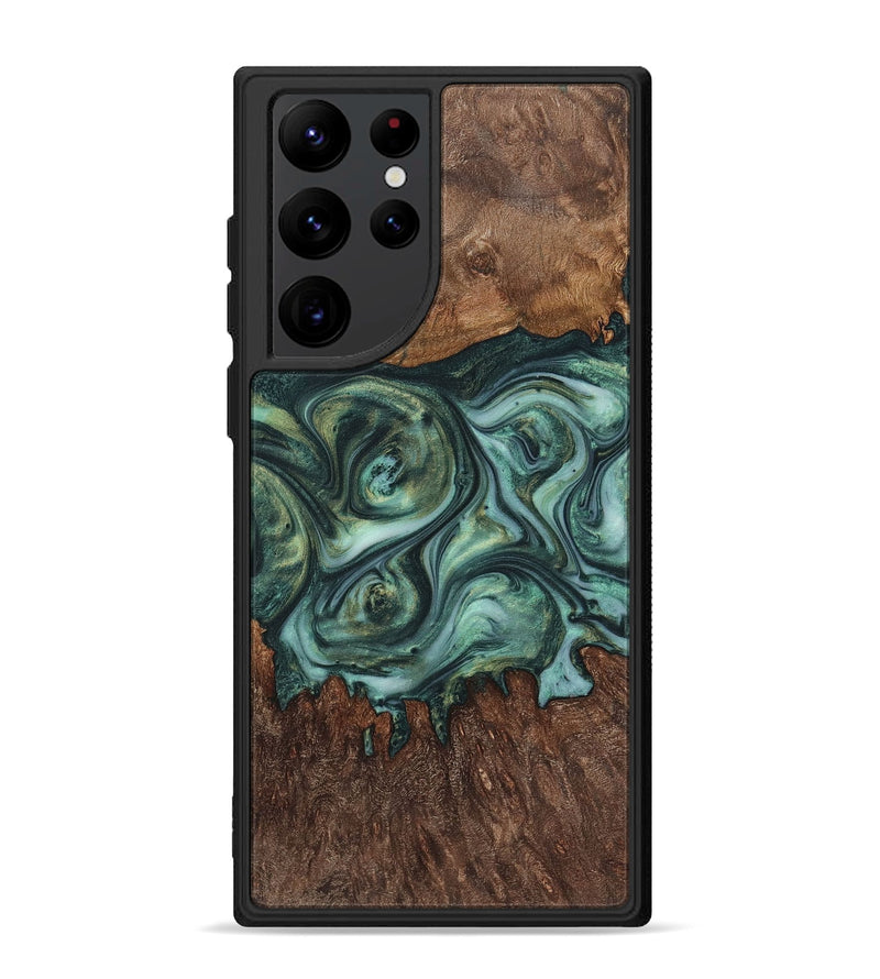 Galaxy S22 Ultra Wood+Resin Phone Case - Braelynn (Green, 723152)