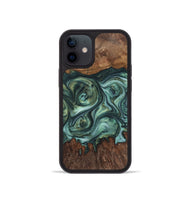 iPhone 12 mini Wood+Resin Phone Case - Braelynn (Green, 723152)