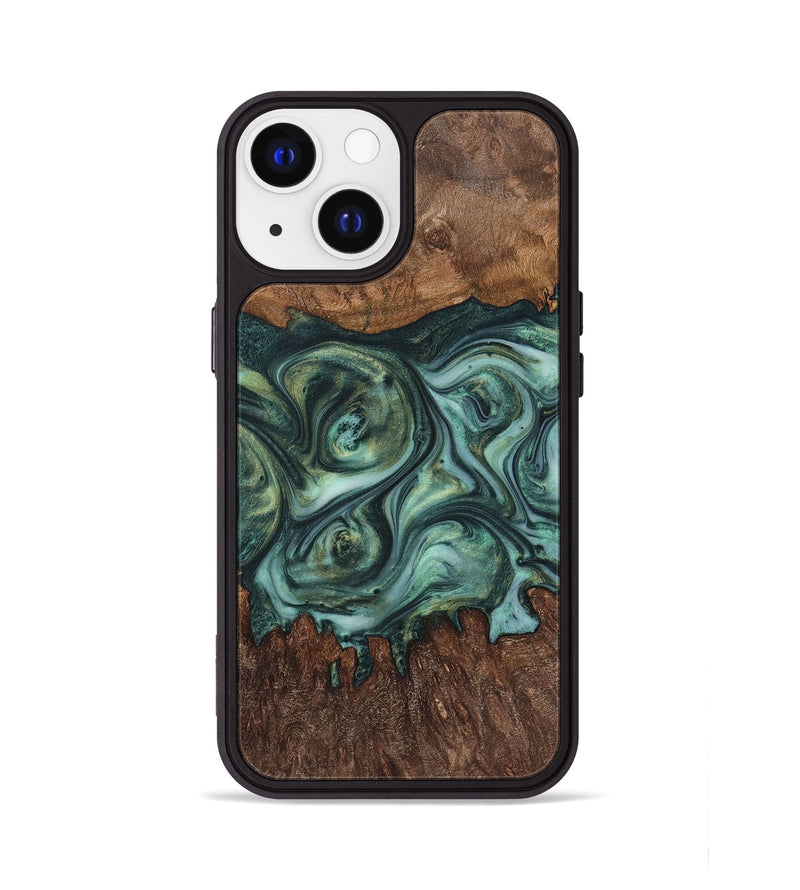 iPhone 13 Wood+Resin Phone Case - Braelynn (Green, 723152)