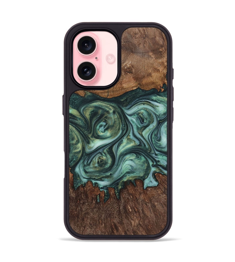 iPhone 16 Wood+Resin Phone Case - Braelynn (Green, 723152)