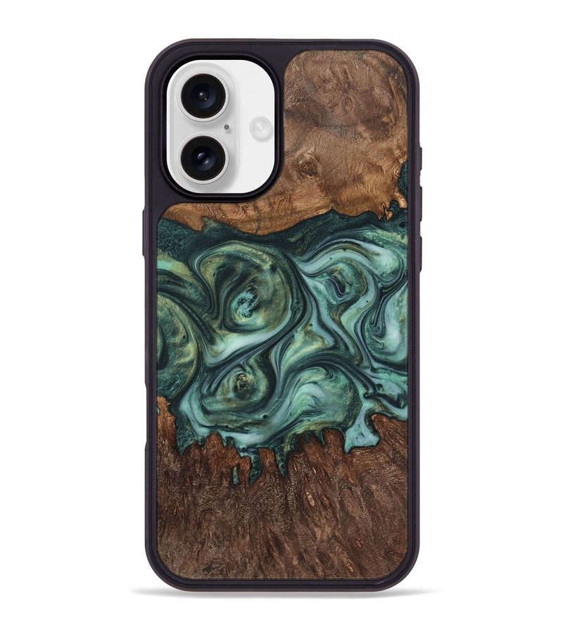 iPhone 16 Plus Wood+Resin Phone Case - Braelynn (Green, 723152)