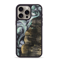 iPhone 15 Pro Max Wood+Resin Phone Case - Nevaeh (Green, 723153)