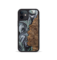 iPhone 12 mini Wood+Resin Phone Case - Raegan (Green, 723154)