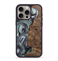 iPhone 15 Pro Max Wood+Resin Phone Case - Raegan (Green, 723154)