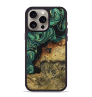 iPhone 15 Pro Max Wood+Resin Phone Case - Sheila (Green, 723155)