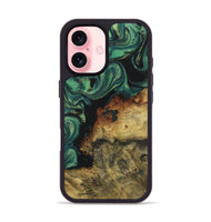 iPhone 16 Wood+Resin Phone Case - Sheila (Green, 723155)