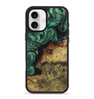 iPhone 16 Plus Wood+Resin Phone Case - Sheila (Green, 723155)