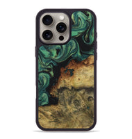 iPhone 16 Pro Max Wood+Resin Phone Case - Sheila (Green, 723155)