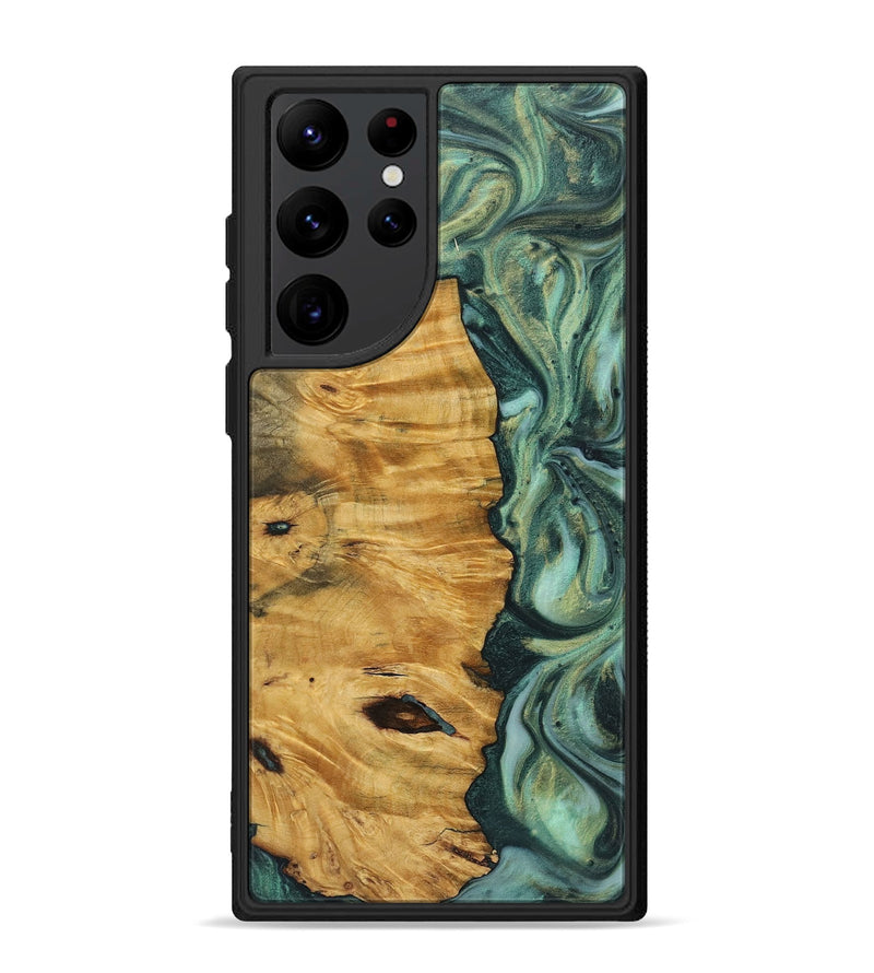 Galaxy S22 Ultra Wood+Resin Phone Case - Virgil (Green, 723156)