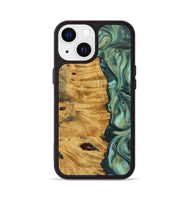 iPhone 13 Wood+Resin Phone Case - Virgil (Green, 723156)