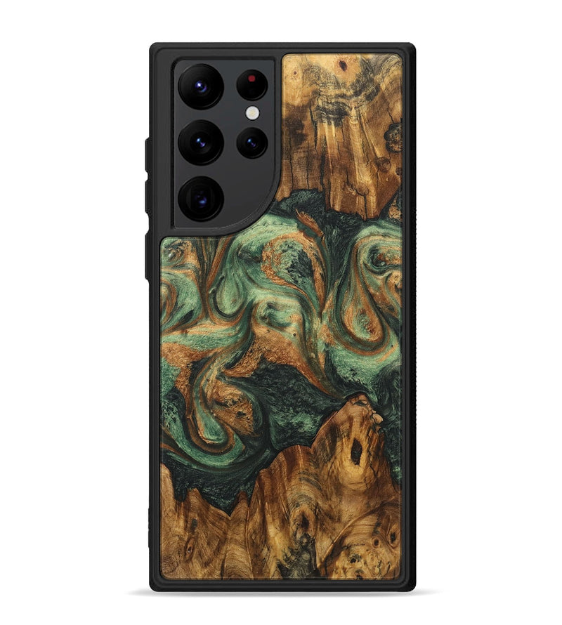 Galaxy S22 Ultra Wood+Resin Phone Case - Makenna (Green, 723157)