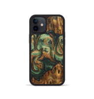 iPhone 12 mini Wood+Resin Phone Case - Makenna (Green, 723157)