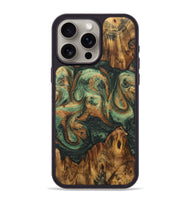 iPhone 15 Pro Max Wood+Resin Phone Case - Makenna (Green, 723157)