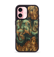 iPhone 16 Wood+Resin Phone Case - Makenna (Green, 723157)