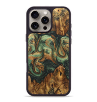 iPhone 16 Pro Max Wood+Resin Phone Case - Makenna (Green, 723157)