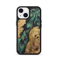 iPhone 13 Wood+Resin Phone Case - Payton (Green, 723158)