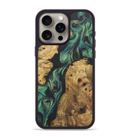 iPhone 15 Pro Max Wood+Resin Phone Case - Payton (Green, 723158)