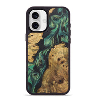 iPhone 16 Plus Wood+Resin Phone Case - Payton (Green, 723158)