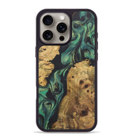 iPhone 16 Pro Max Wood+Resin Phone Case - Payton (Green, 723158)