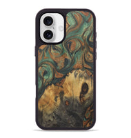 iPhone 16 Plus Wood+Resin Phone Case - Carole (Green, 723159)