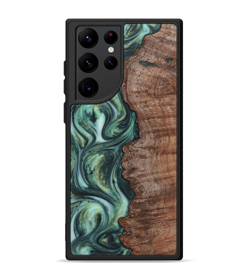 Galaxy S22 Ultra Wood+Resin Phone Case - Monique (Green, 723160)