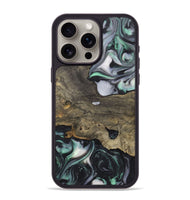 iPhone 15 Pro Max Wood+Resin Phone Case - Sheila (Green, 723163)