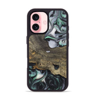 iPhone 16 Wood+Resin Phone Case - Sheila (Green, 723163)