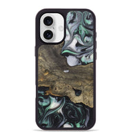 iPhone 16 Plus Wood+Resin Phone Case - Sheila (Green, 723163)