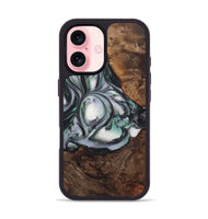 iPhone 16 Wood+Resin Phone Case - Lizbeth (Green, 723164)