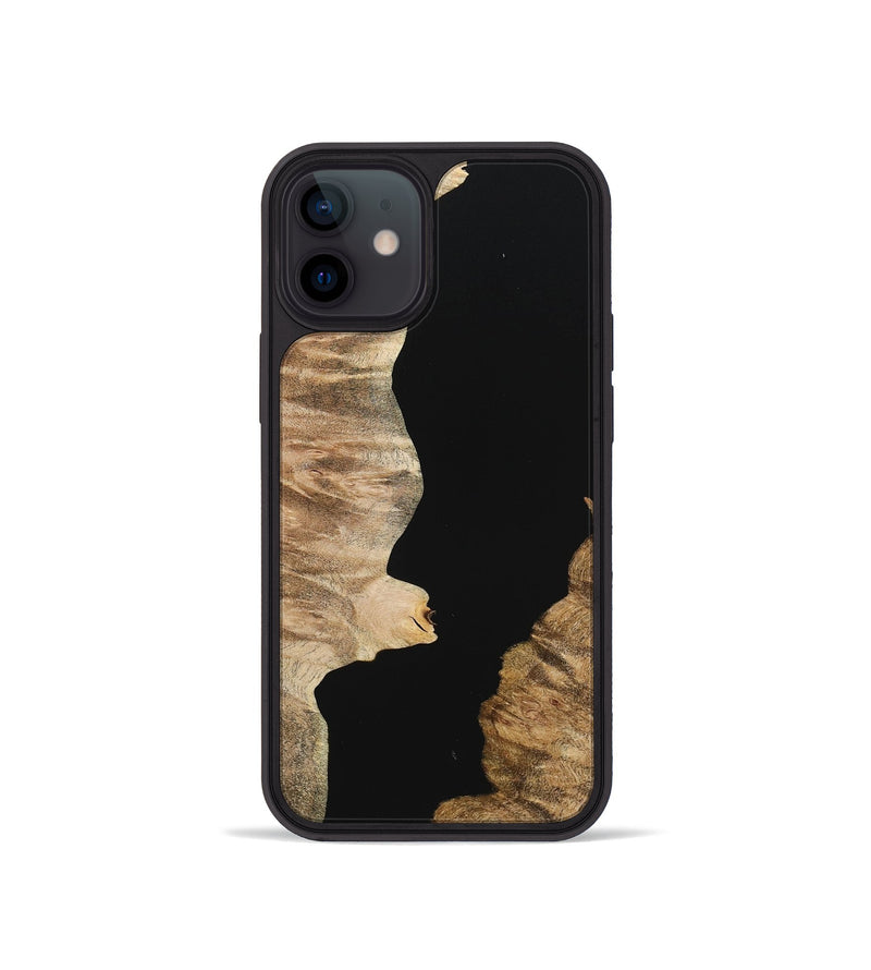 iPhone 12 mini Wood+Resin Phone Case - Talan (Pure Black, 723166)