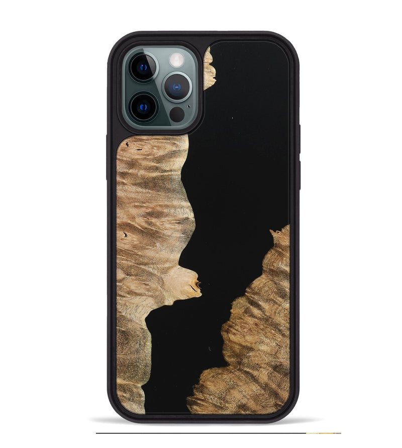 iPhone 12 Pro Max Wood+Resin Phone Case - Talan (Pure Black, 723166)