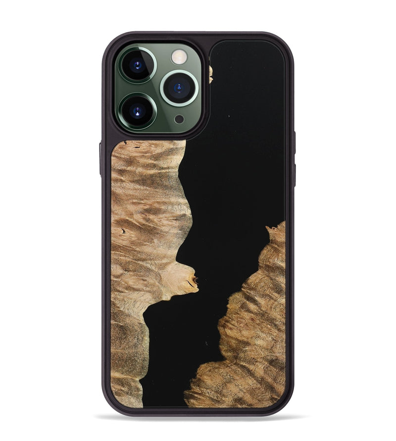 iPhone 13 Pro Max Wood+Resin Phone Case - Talan (Pure Black, 723166)