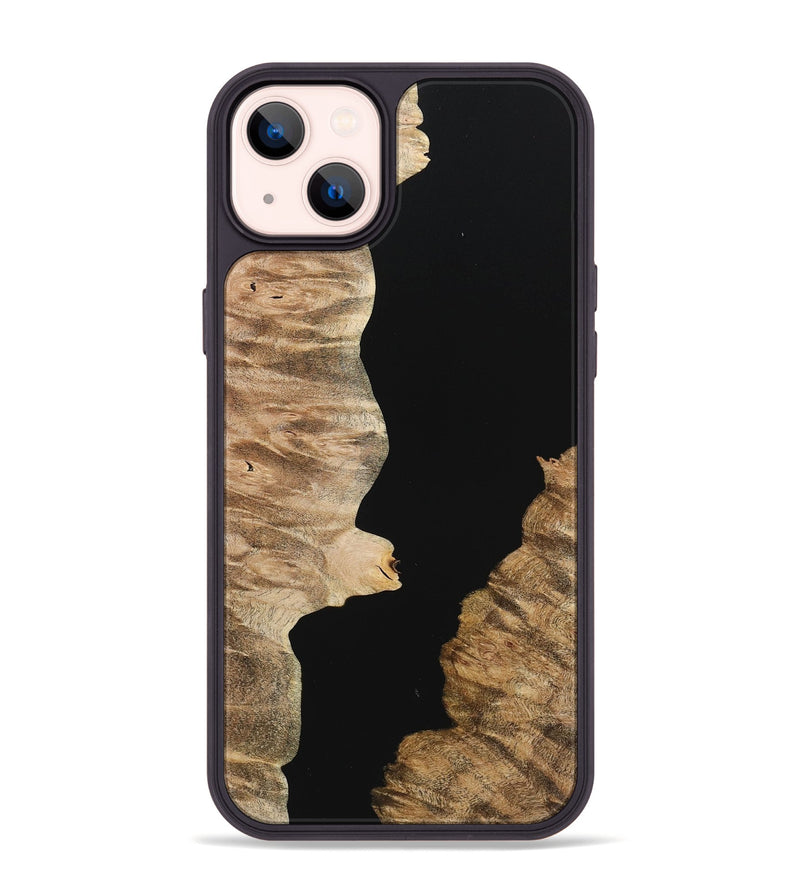 iPhone 14 Plus Wood+Resin Phone Case - Talan (Pure Black, 723166)