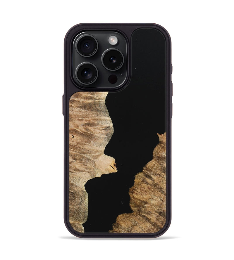 iPhone 15 Pro Wood+Resin Phone Case - Talan (Pure Black, 723166)