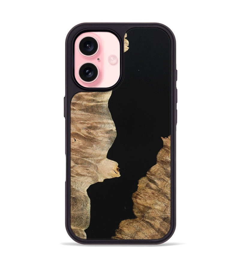 iPhone 16 Wood+Resin Phone Case - Talan (Pure Black, 723166)