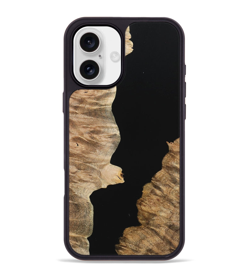 iPhone 16 Plus Wood+Resin Phone Case - Talan (Pure Black, 723166)